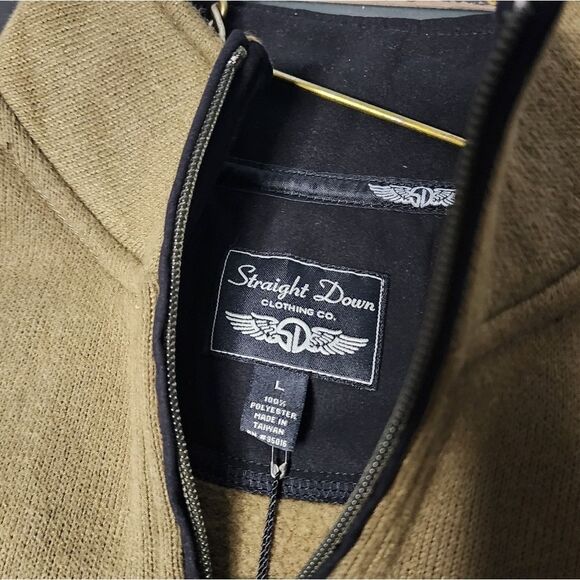 Straight Down Golf Vest Mens Medium 3/4 Zip Brown NWT Size Large - Picture 5 of 7